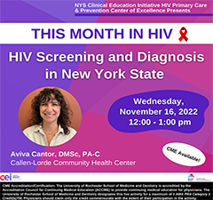 This Month in HIV: HIV Screening and Diagnosis in New York State
